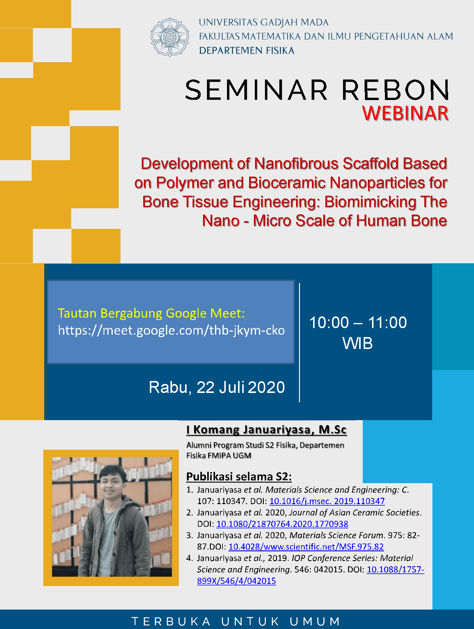 Seminar Rebon Webinar Departemen Fisika Departemen Fisika Fmipa